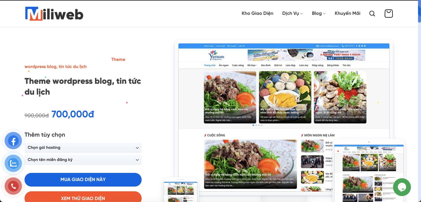 thiết kế web tour du lịch