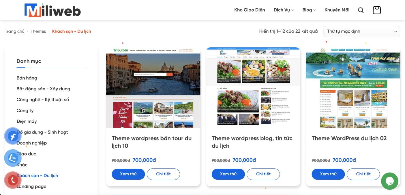 Web du lịch
