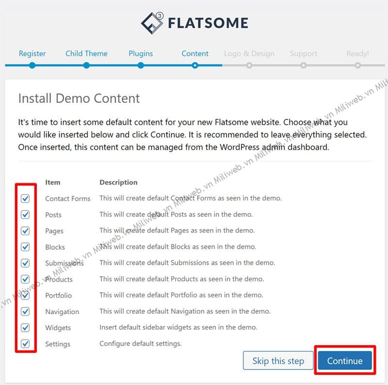 Bước 4 Hướng Dẫn Cài đặt Theme Flatsome