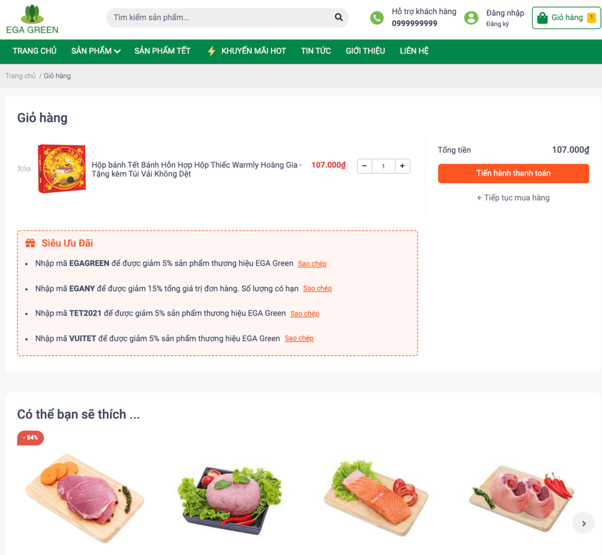 gioi-thieu-trang-gio-hang-bat-mat-ega-green Giỏ hàng thiết kế bắt mắt
