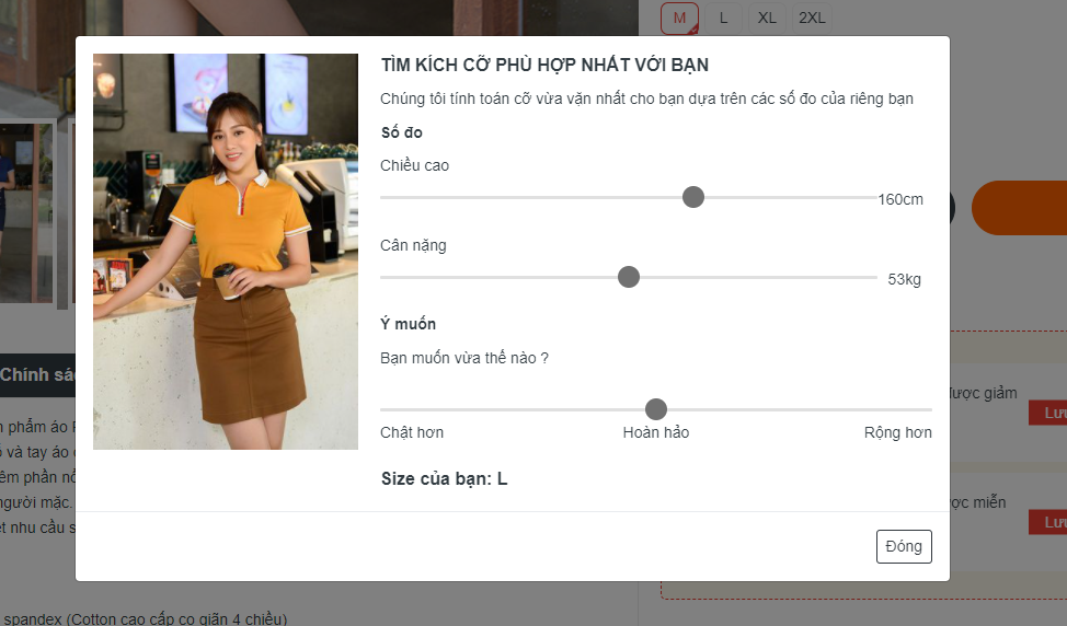 m7 tính năng đo size