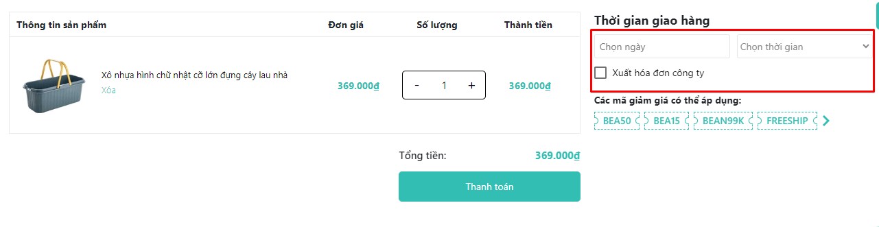 xuatvat Thời gian giao hàng